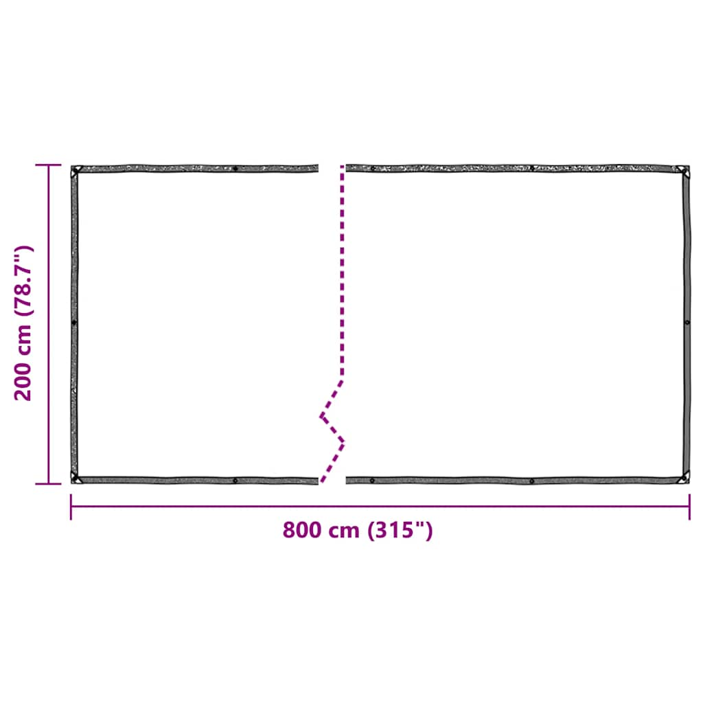 Clear Tarpaulin with Eyelets 2x8 m Polyethylene