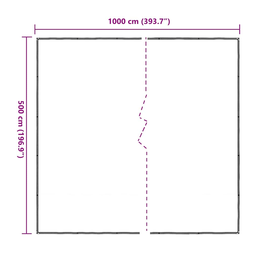 Clear Tarpaulin with Eyelets 5x10 m Polyethylene