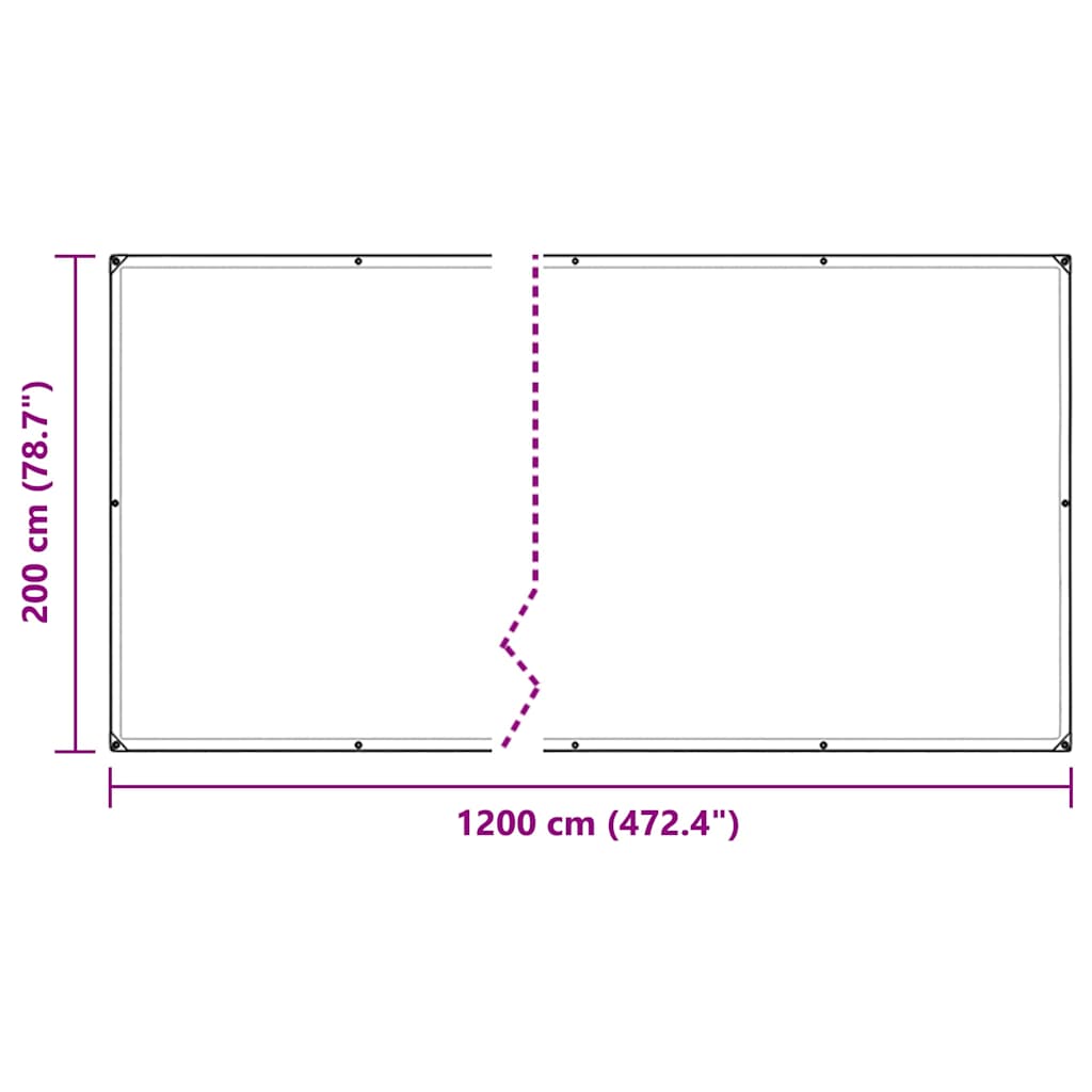 Clear Tarpaulin with Eyelets 2x12 m PVC