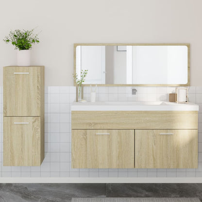 3 Piece Bathroom Furniture Set Sonoma Oak Engineered Wood