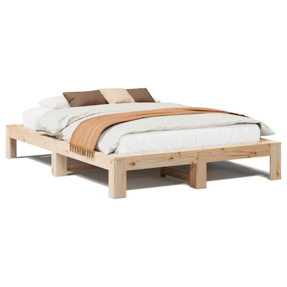 Bed Frame without Mattress 150x200 cm King Size Solid Wood Pine