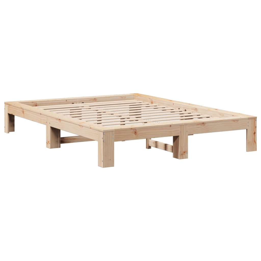 Bed Frame without Mattress 150x200 cm King Size Solid Wood Pine