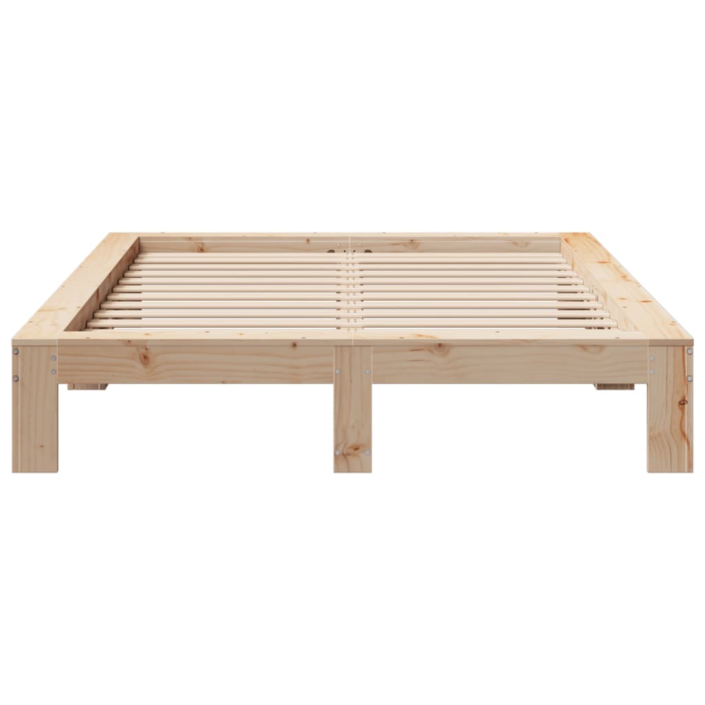 Bed Frame without Mattress 150x200 cm King Size Solid Wood Pine