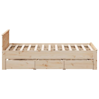 Bed Frame without Mattress with Headboard 150x200 cm King Size Solid Wood Pine