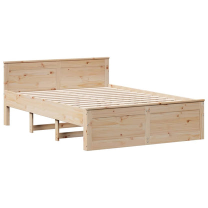 Bed Frame without Mattress with Headboard 150x200 cm King Size Solid Wood Pine