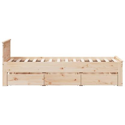 Bed Frame without Mattress with Headboard 90x190 cm Single Solid Wood Pine