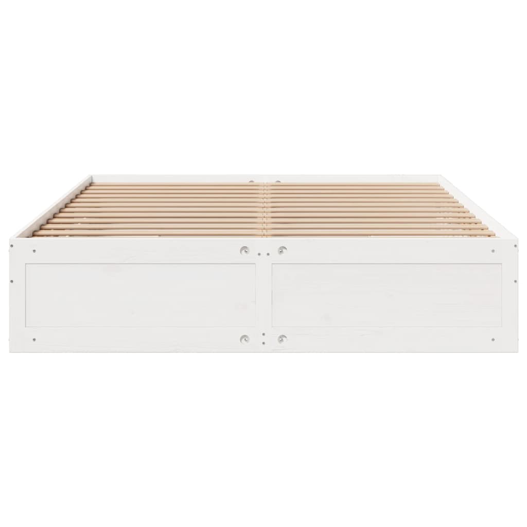 Bed Frame without Mattress with Drawers White 180x200 cm Super King Solid Wood Pine