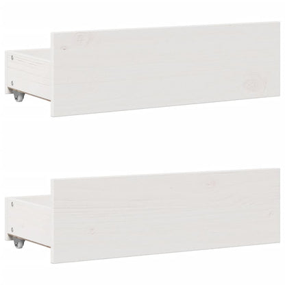 Bed Frame without Mattress with Drawers White 180x200 cm Super King Solid Wood Pine