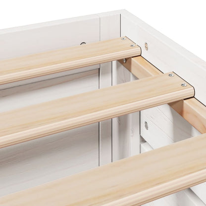 Bed Frame without Mattress with Drawers White 180x200 cm Super King Solid Wood Pine