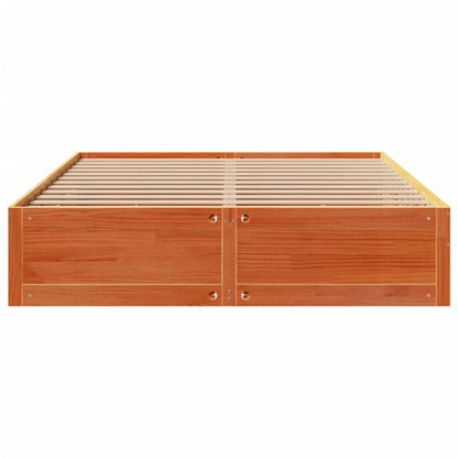 Bed Frame without Mattress with Drawers Wax Brown 180x200 cm Super King Solid Wood Pine