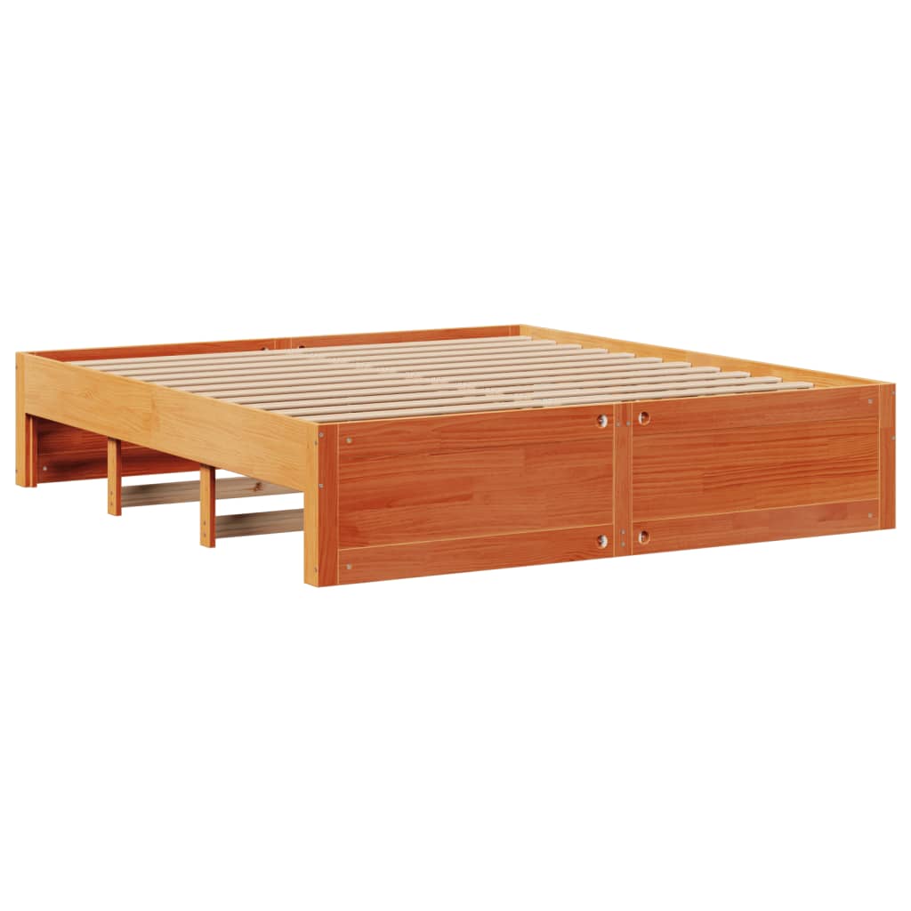 Bed Frame without Mattress with Drawers Wax Brown 180x200 cm Super King Solid Wood Pine