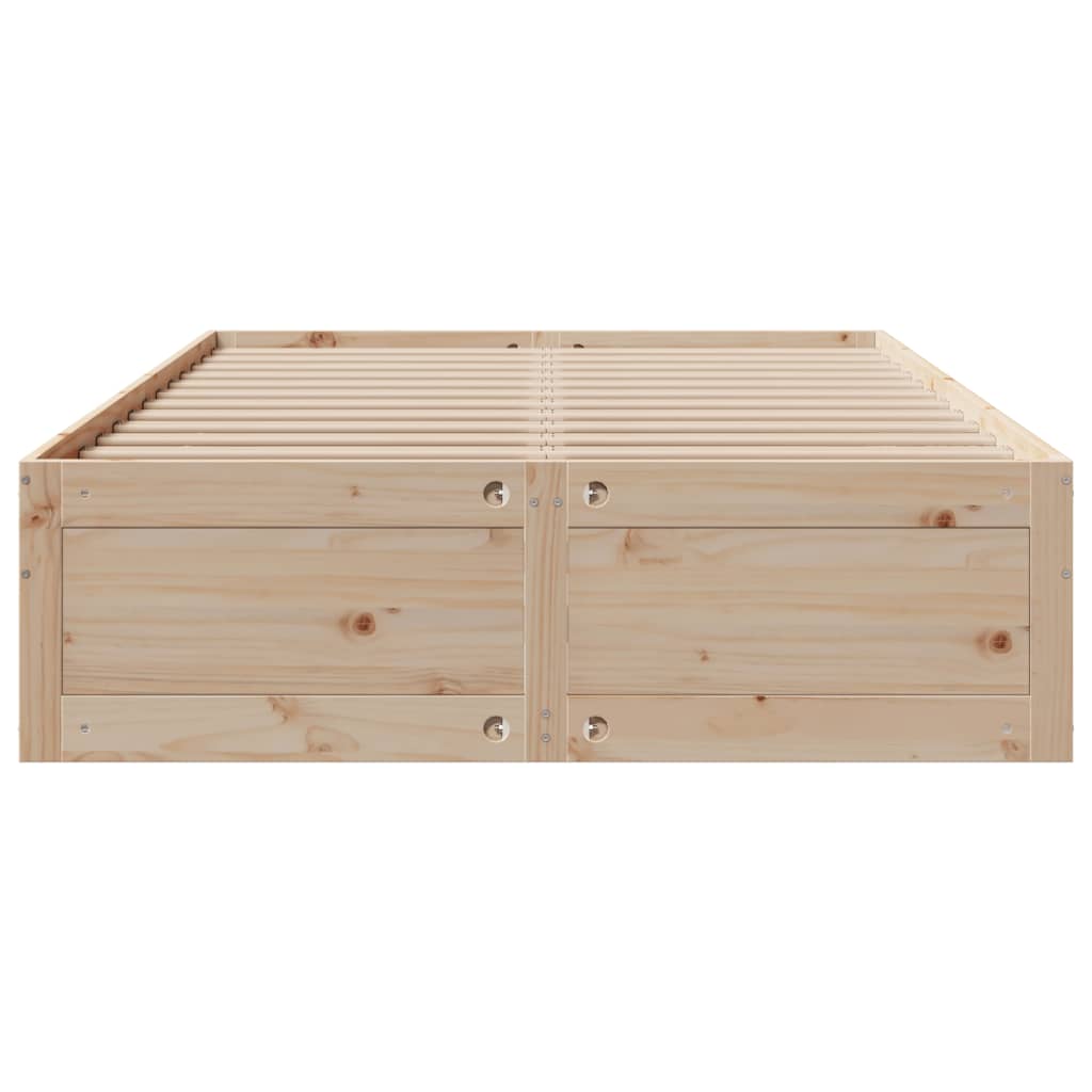 Bed Frame without Mattress with Drawers 150x200 cm King Size Solid Wood Pine