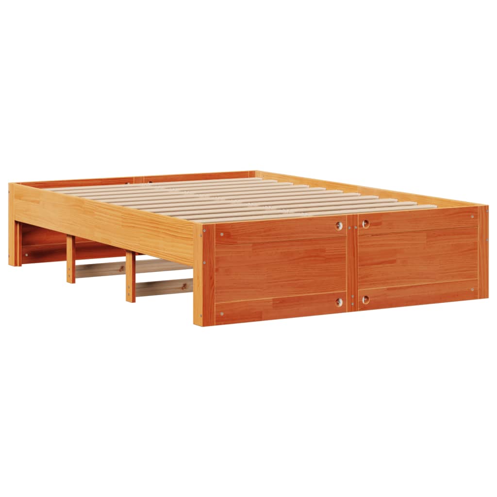 Bed Frame without Mattress with Drawers Wax Brown 150x200 cm King Size Solid Wood Pine