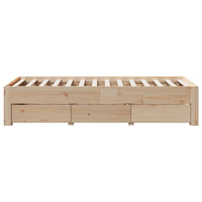 Bed Frame without Mattress with Drawers 100x200 cm Solid Wood Pine