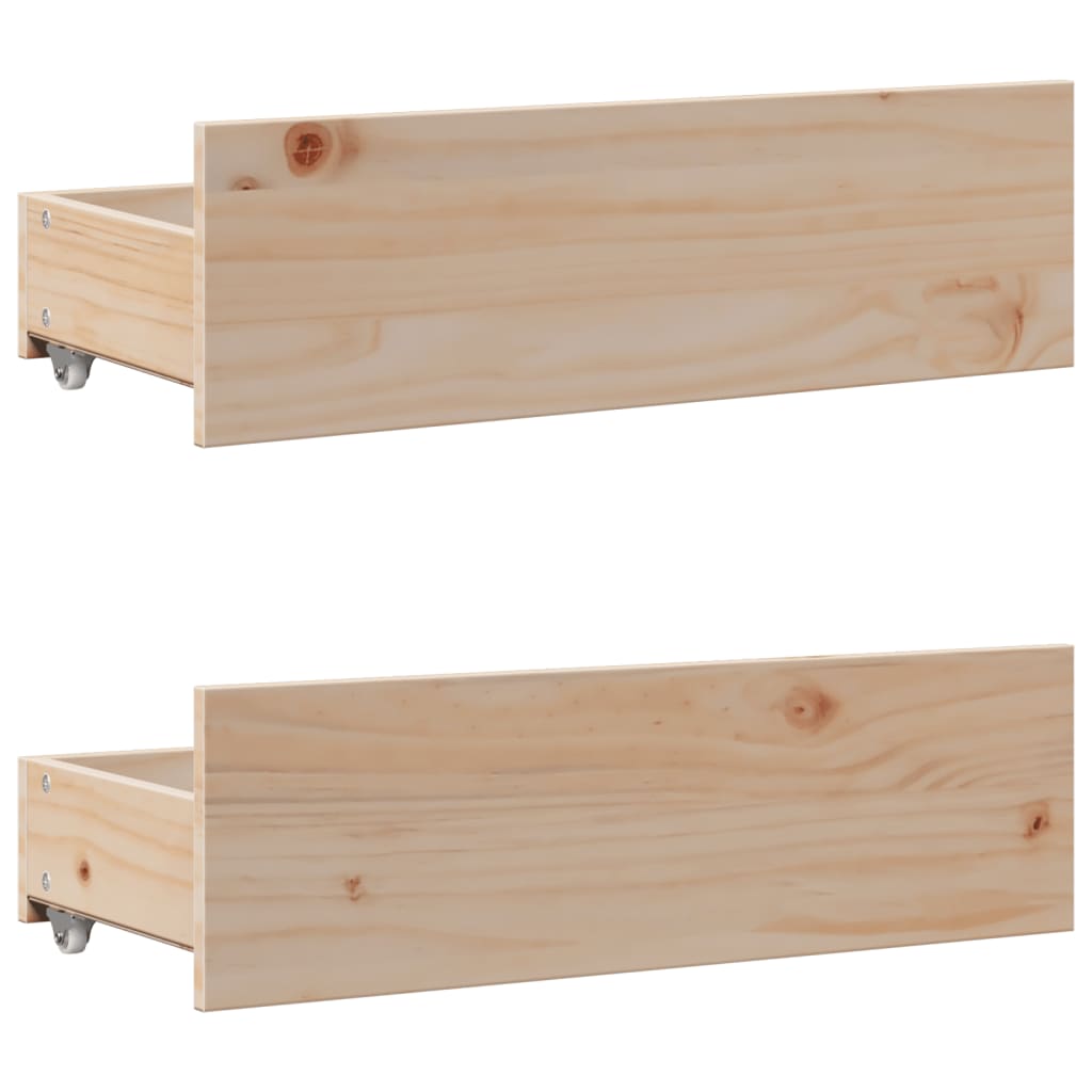 Bed Frame without Mattress with Drawers 100x200 cm Solid Wood Pine