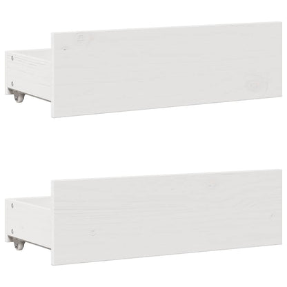 Bed Frame without Mattress with Drawers White 100x200 cm Solid Wood Pine