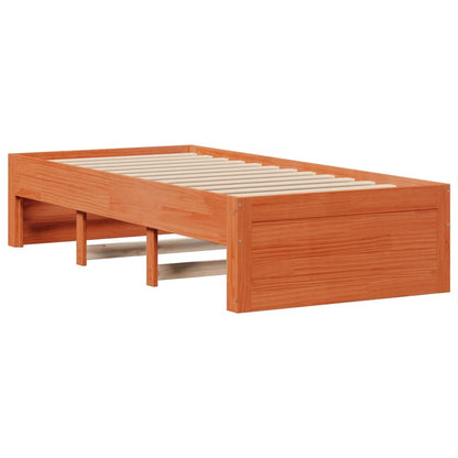 Bed Frame without Mattress with Drawers Wax Brown 100x200 cm Solid Wood Pine