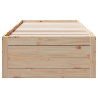 Bed Frame without Mattress with Drawers 90x190 cm Single Solid Wood Pine