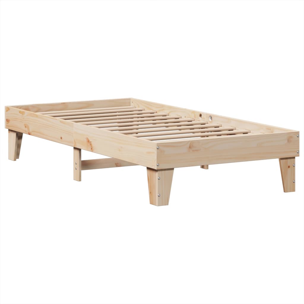 Bed Frame without Mattress 100x200 cm Solid Wood Pine