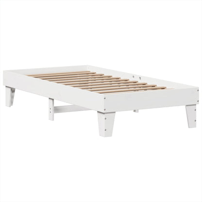 Bed Frame without Mattress White 100x200 cm Solid Wood Pine