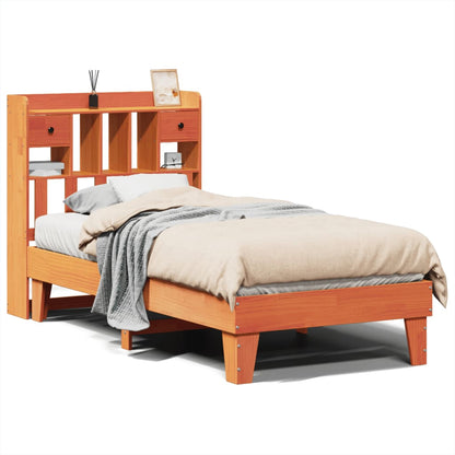 Bed Frame without Mattress Wax Brown 100x200 cm Solid Wood Pine