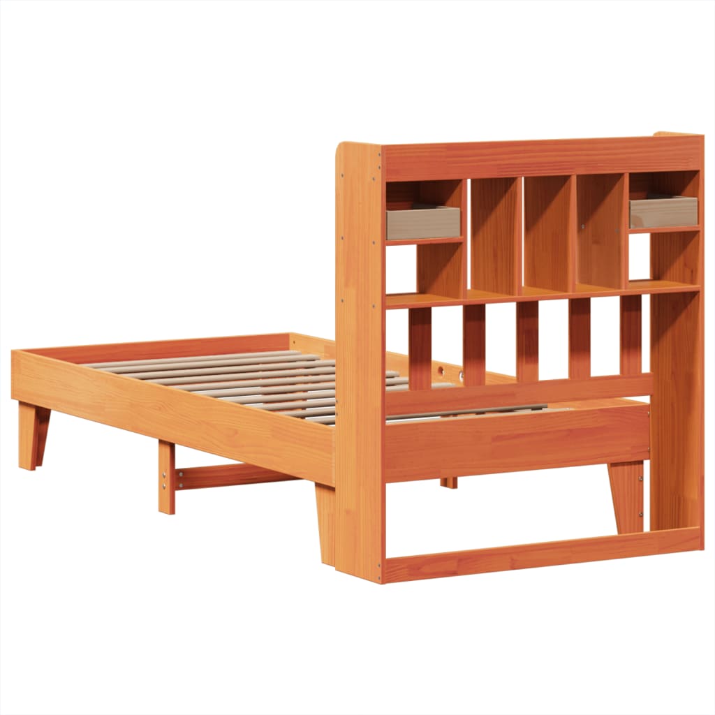 Bed Frame without Mattress Wax Brown 100x200 cm Solid Wood Pine