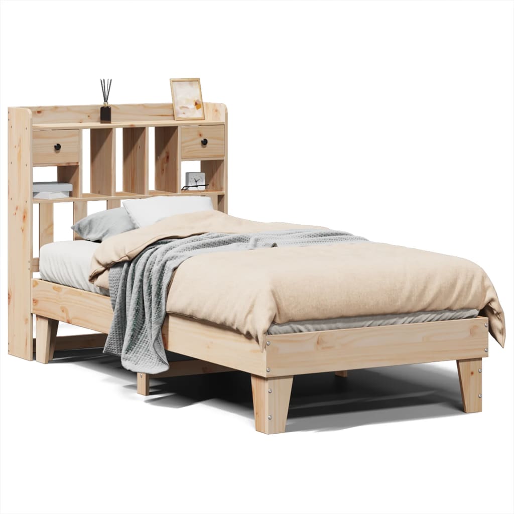 Bed Frame without Mattress 90x200 cm Solid Wood Pine