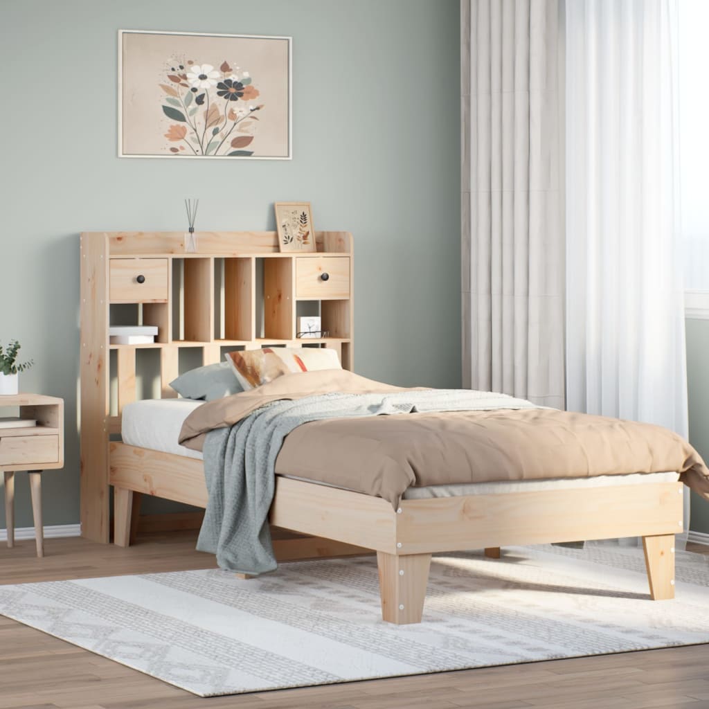 Bed Frame without Mattress 90x200 cm Solid Wood Pine