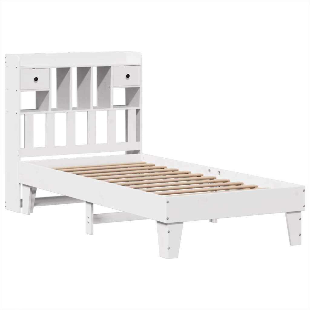 Bed Frame without Mattress White 90x200 cm Solid Wood Pine