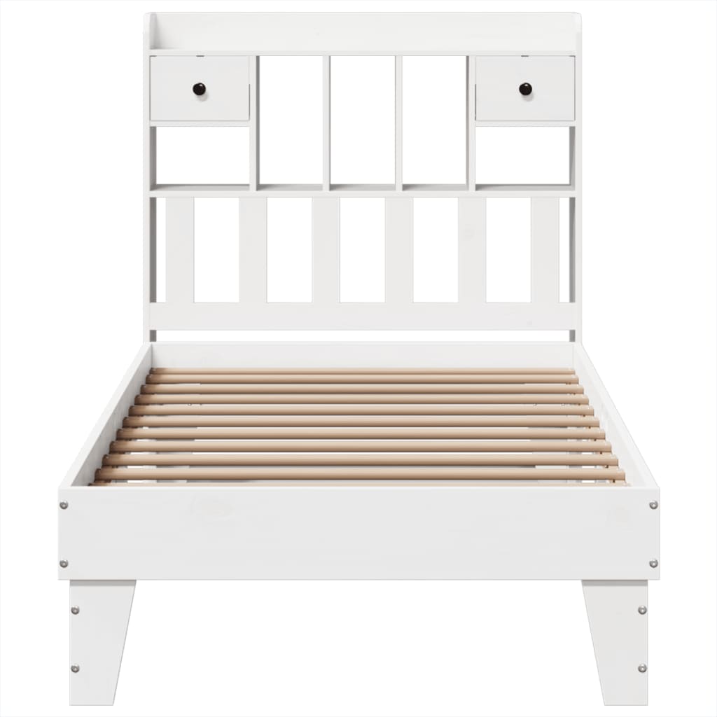 Bed Frame without Mattress White 90x200 cm Solid Wood Pine