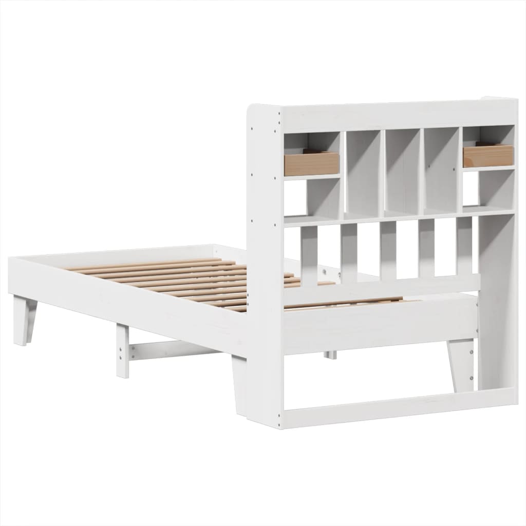 Bed Frame without Mattress White 90x200 cm Solid Wood Pine