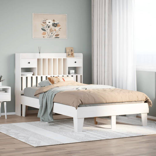 Bed Frame without Mattress White 120x190 cm Small Double Solid Wood Pine