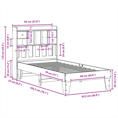 Bed Frame without Mattress White 90x190 cm Single Solid Wood Pine