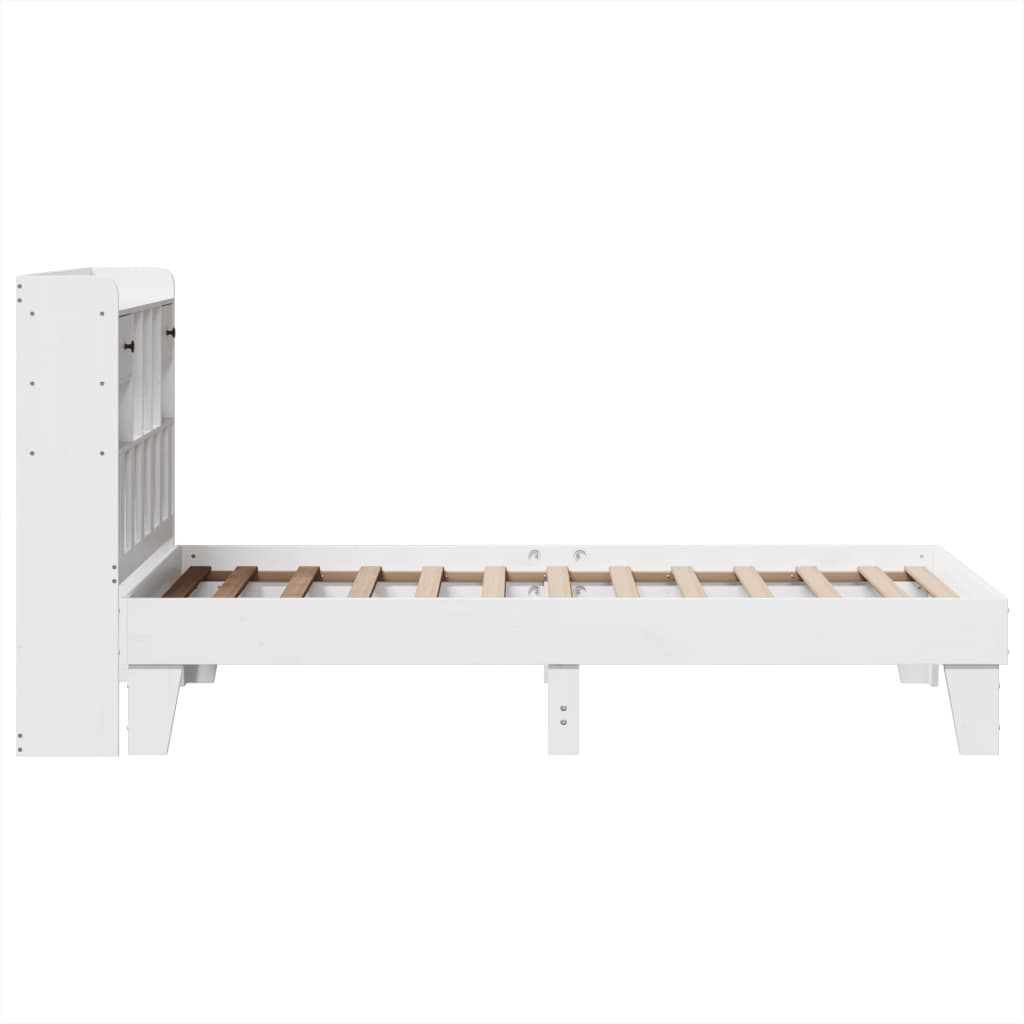 Bed Frame without Mattress White 75x190 cm Small Single Solid Wood Pine