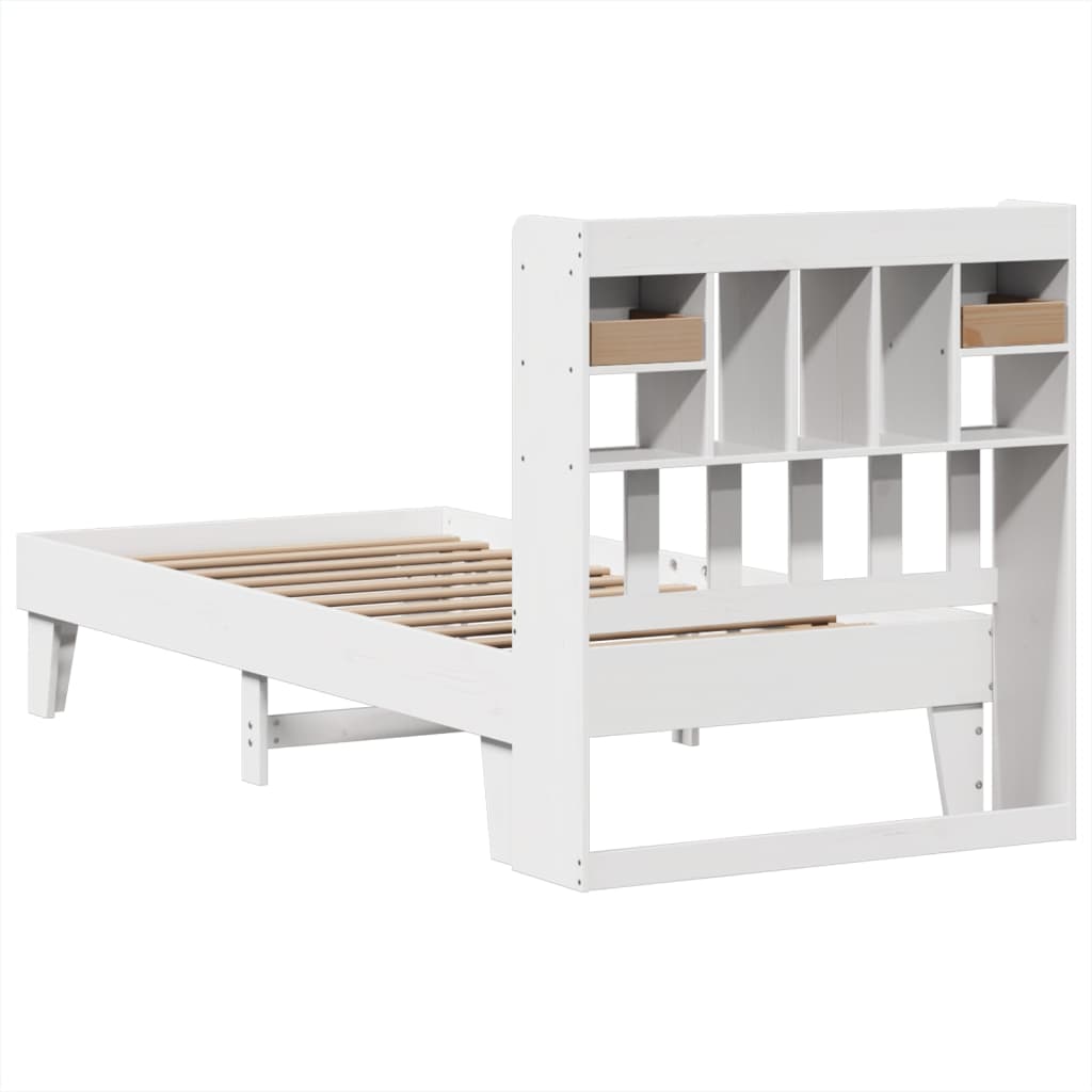 Bed Frame without Mattress White 75x190 cm Small Single Solid Wood Pine