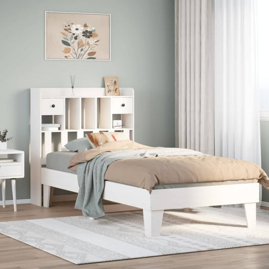 Bed Frame without Mattress White 75x190 cm Small Single Solid Wood Pine