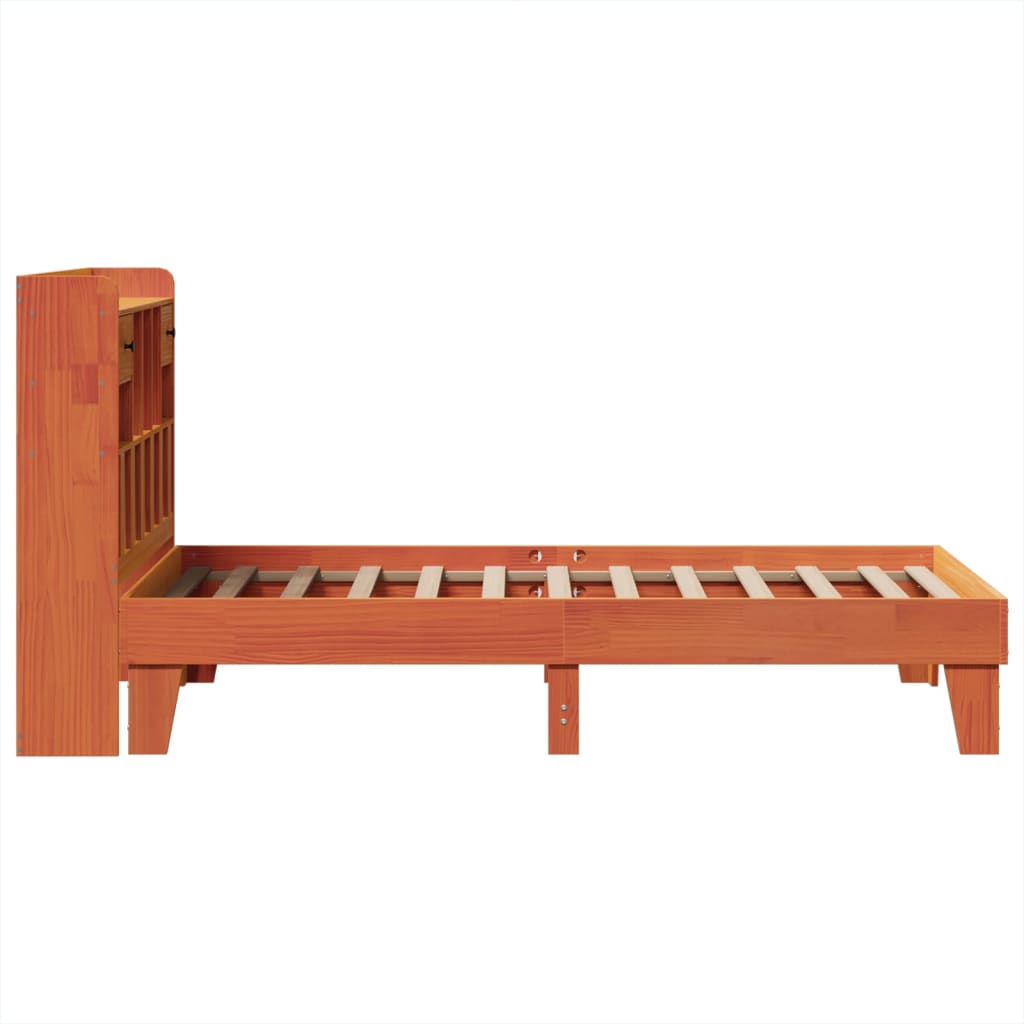 Bed Frame without Mattress Wax Brown 75x190 cm Small Single Solid Wood Pine