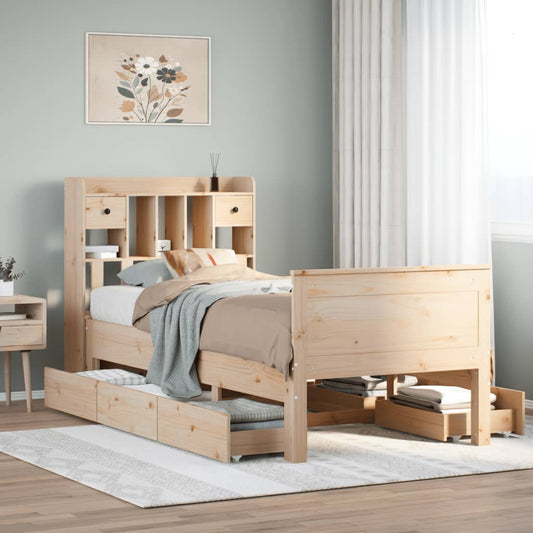 Bookcase Bed without Mattress 75x190 cm Small Single Solid Wood Pine