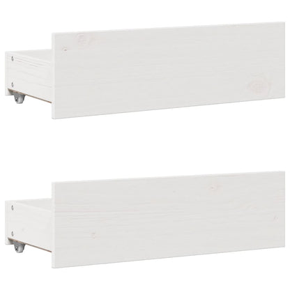 Bookcase Bed without Mattress White 150x200 cm King Size Solid Wood Pine