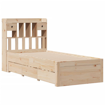 Bookcase Bed without Mattress 100x200 cm Solid Wood Pine