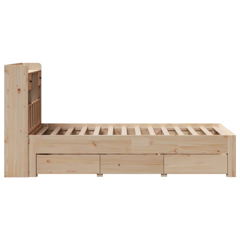 Bookcase Bed without Mattress 100x200 cm Solid Wood Pine