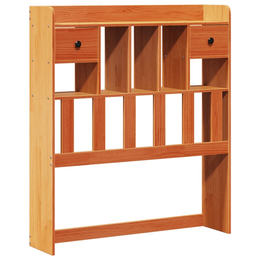 Bookcase Bed without Mattress Wax Brown 100x200 cm Solid Wood Pine