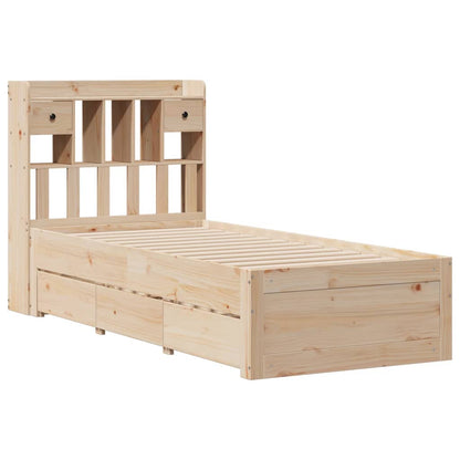 Bookcase Bed without Mattress 90x190 cm Single Solid Wood Pine