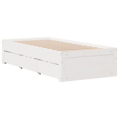 Bookcase Bed without Mattress White 90x190 cm Single Solid Wood Pine