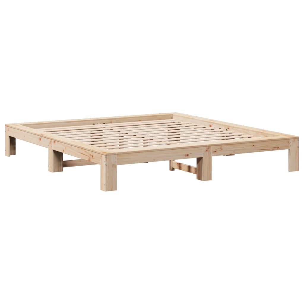 Bed Frame without Mattress 200x200 cm Solid Wood Pine