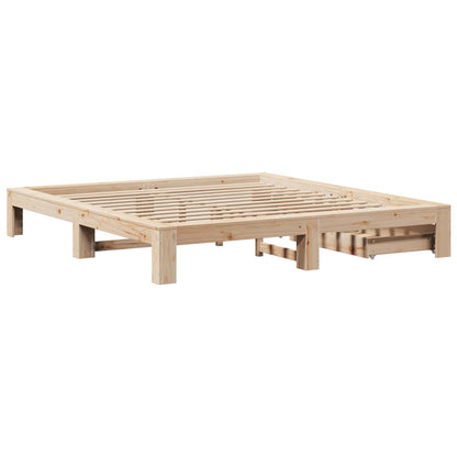 Bed Frame without Mattress 200x200 cm Solid Wood Pine