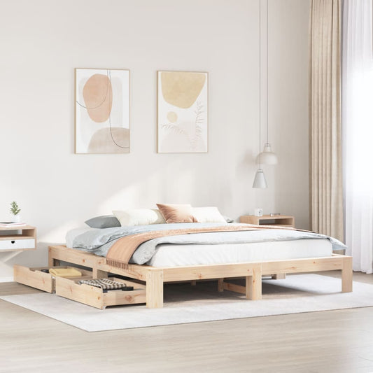 Bed Frame without Mattress 180x200 cm Super King Solid Wood Pine