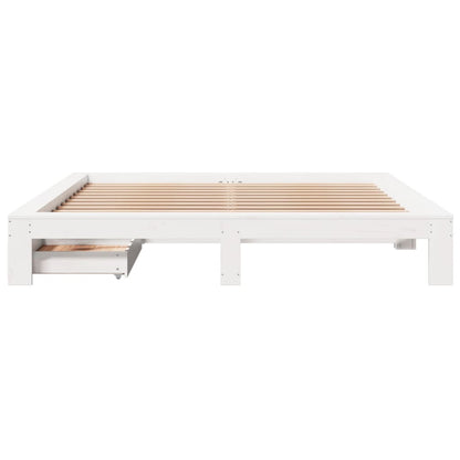 Bed Frame without Mattress White 180x200 cm Super King Solid Wood Pine