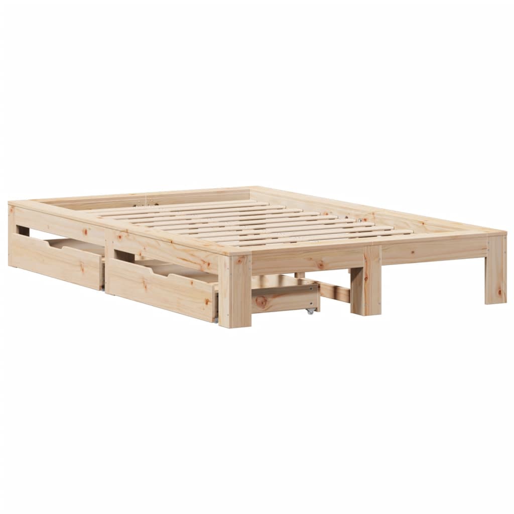 Bed Frame without Mattress 120x200 cm Solid Wood Pine