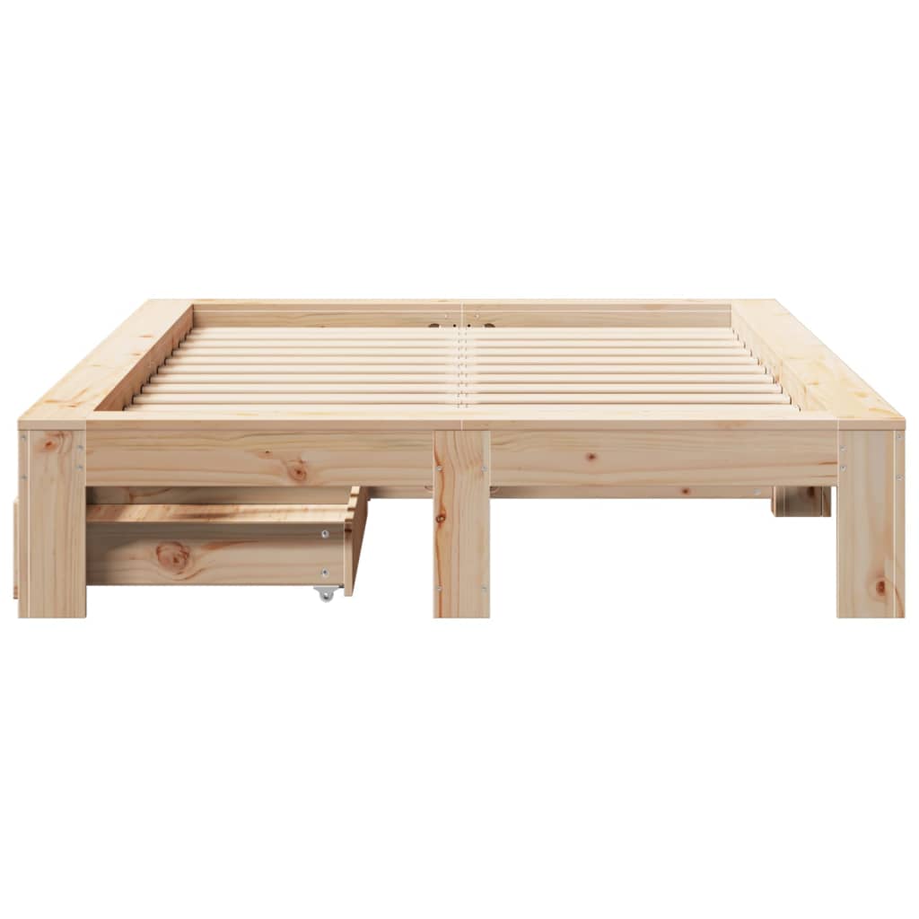 Bed Frame without Mattress 120x200 cm Solid Wood Pine